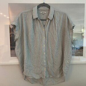 Madewell Short Sleeve Striped Button Down Blouse - Size M